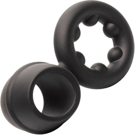 Calexotics Alpha Liquid Dual Cock Ring Schwanz & Hoden Silikon Black