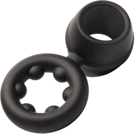 Calexotics Alpha Liquid Dual Cock Ring Schwanz & Hoden Silikon Black