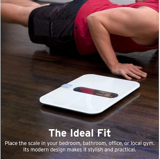 Etekcity ESF00+ Smart Fitness Smart Bathroom Scale with Body Fat Counter White