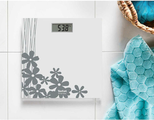 Tefal Premiss Ψηφιακή Ζυγαριά 150kg Λευκή Flowers