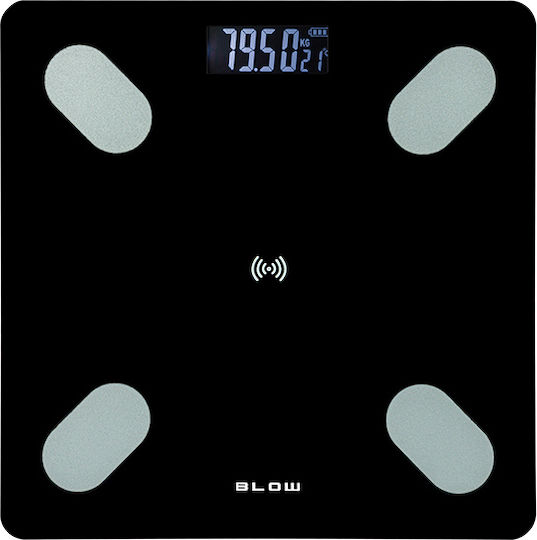 Blow Smart Badezimmerwaage mit Körperfettmessung & Bluetooth in Schwarz Farbe 44-092