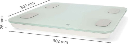 Nedis Smart Badezimmerwaage mit Bluetooth in Weiß Farbe BTHPS11WT