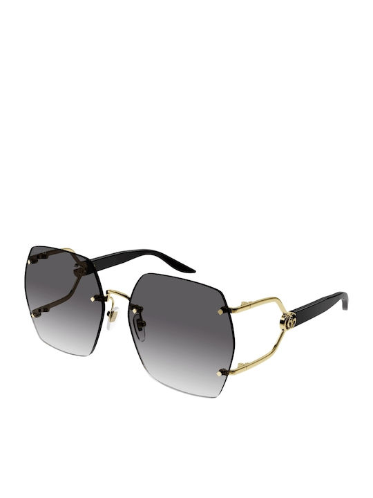 Gucci Women's Sunglasses with Gold Metal Frame and Gray Gradient Lens GG1562S 001
