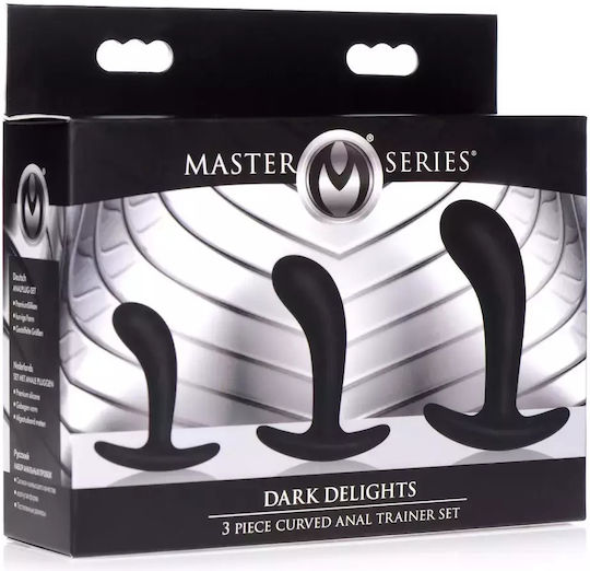 Master Series Curved Anal Trainer Anale Plugs Elektrische Gitarren Black 3Stück