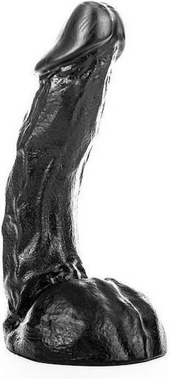 All Black Dave Ρεαλιστικό Dildo με Όρχεις και Βεντούζα Μαύρο 23cm