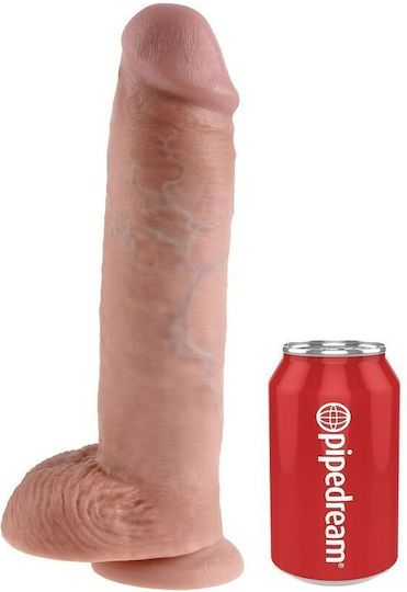King Cock Ρεαλιστικό Dildo με Όρχεις και Βεντούζα Light 28cm