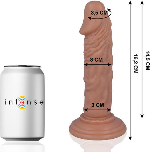 Intense Mr Intense Realistic Cock 3 Реалистично дилдо Със смукателна чашка Ванилия 16.2см