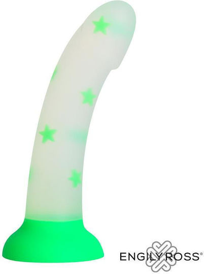Engily Ross Dildo με Βεντούζα Λευκό 17cm
