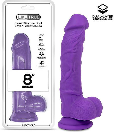 IntoYou Ρεαλιστικό Dildo με Βεντούζα Μωβ