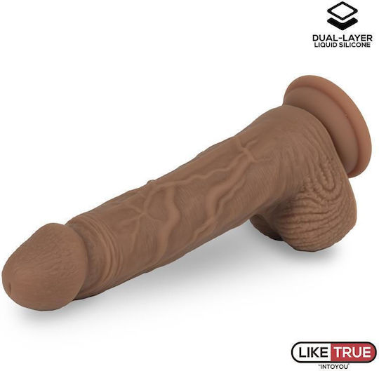 IntoYou Ρεαλιστικό Dildo με Βεντούζα Καφέ