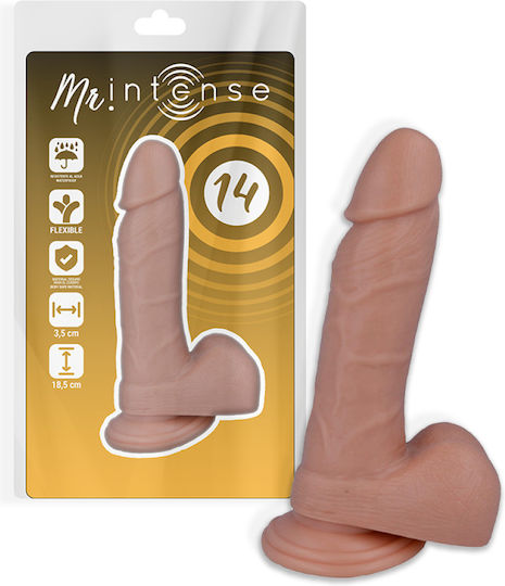 Intense Mr Intense Realistic Cock 14 Ρεαλιστικό Dildo με Όρχεις και Βεντούζα Flesh 18.5cm