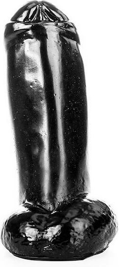 All Black Dong Realistic Ρεαλιστικό Dildo με Όρχεις Μαύρο 18cm