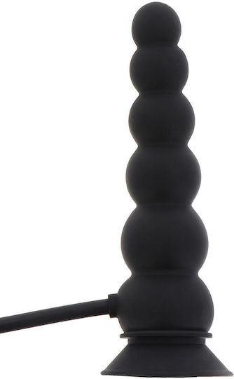 Hidden Desire Dildo Φουσκωτό με Όρχεις και Βεντούζα Μαύρο 22.5cm