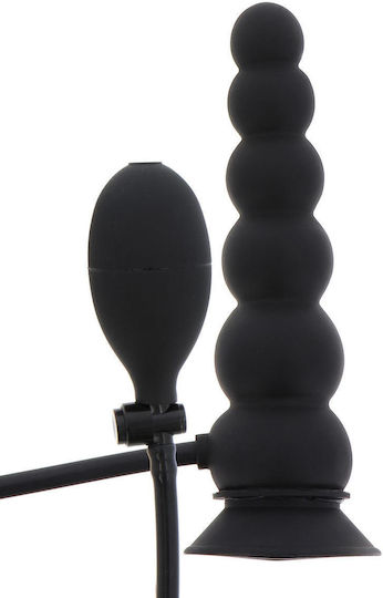 Hidden Desire Dildo Φουσκωτό με Όρχεις και Βεντούζα Μαύρο 22.5cm