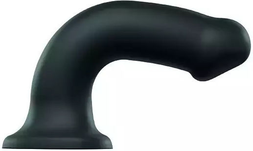 Strap On Me Silicone Dual Density Bendable Dildo Medium Ρεαλιστικό Dildo με Βεντούζα Black 18cm