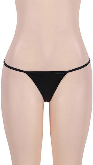 Ophelia's Dream Femei Sexy Șir de caractere Plus Dimensiune Exotic Micro G String Shiny Black