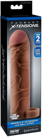 Pipedream Fantasy X-tensions Perfect Extension with Ball Strap Penis Extension Flesh 19cm
