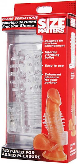 XR Size Matters Empfindungen Vibrierende Texturierte Erektion Sleeve Penis-Verlängerung Transparent 9.5cm