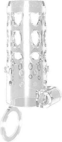 Chisa Novelties Get Lock Vibrating Sleeve Enhancer Penis-Verlängerung mit Vibration Transparent 8cm