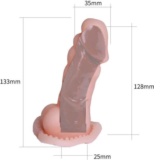 Baile Manșon Stimulator Cu Vibrație Extensie De Penis Cu Vibrație Maro 13cm