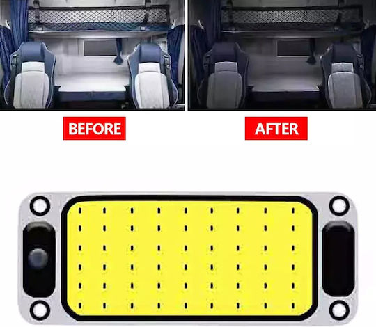 Led Vehicle Ceiling Light Strong Light 54 Led Cob 5400lm 12/24v Switch Tc-165