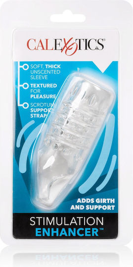 Calexotics Girth Enhancer Soft Textured with Scrotum Support 11cm Clear