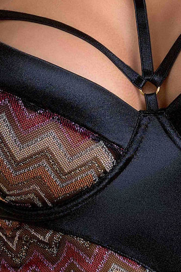 Casmir Lingerie Lagerta 2 pcs Set Sexy Σετ Εσωρούχων Black 2τμχ