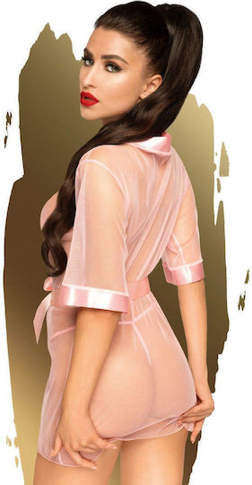 Penthouse Midnight Mirage Peignoir Sexy Ρόμπα Ροζ