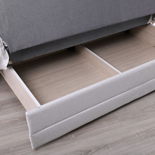 Camal Canapea Cu Două Locuri Pat Cu Spațiu De Depozitare Gri Deschis 169x105x90cm E9935,1