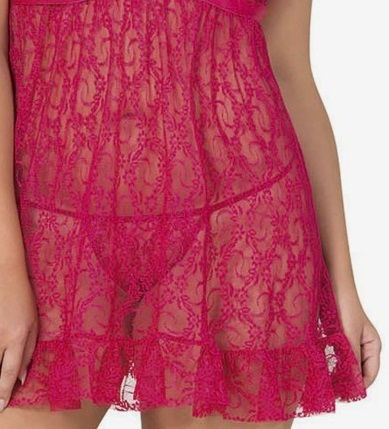 Babydoll Δαντελενιο Cherry & Blue (mg10031-βυσσινί) (mg10031-βυσσινί) Βυσσινί