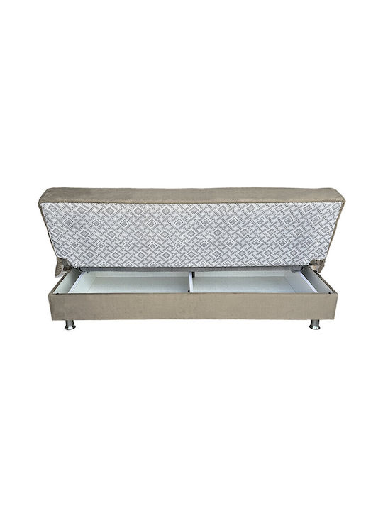 Atlanta Three-Seater Couch Bed with Storage Space Cappuccino 183x75x88 cm