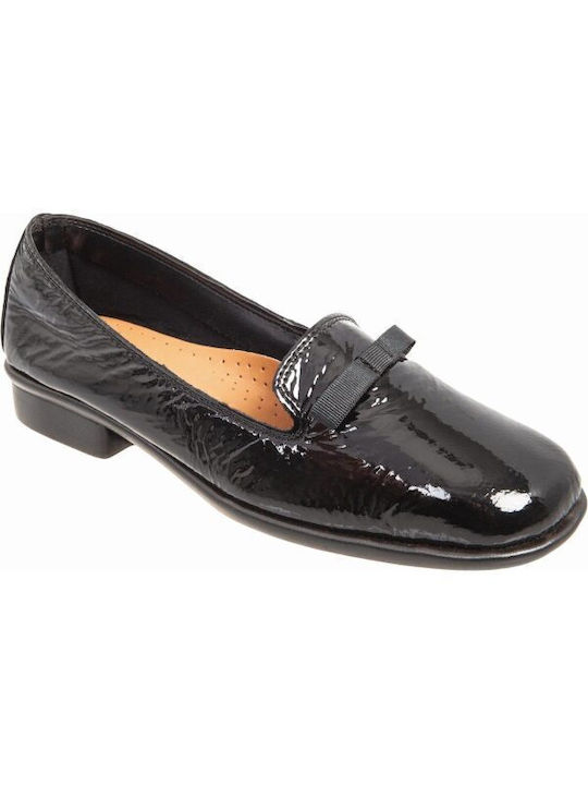 Pupilo Patent Leather Women's Moccasins in Black Color