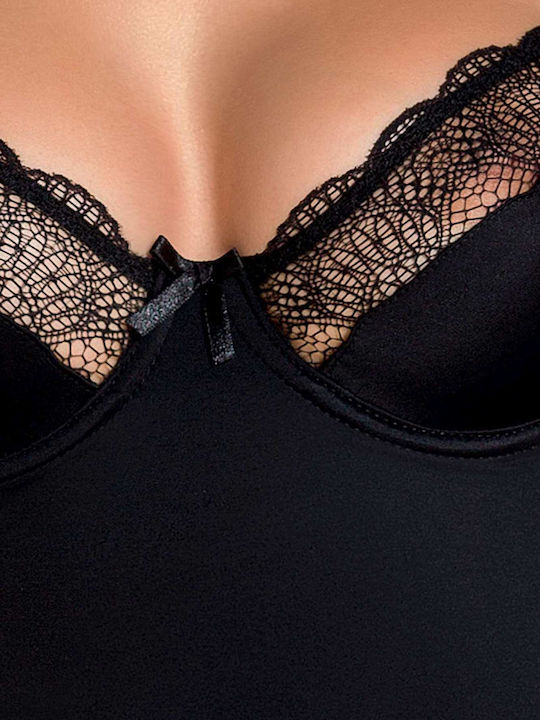 Casmir Lingerie Alina Teddy Sexy Κορμάκι με Δαντέλα Black