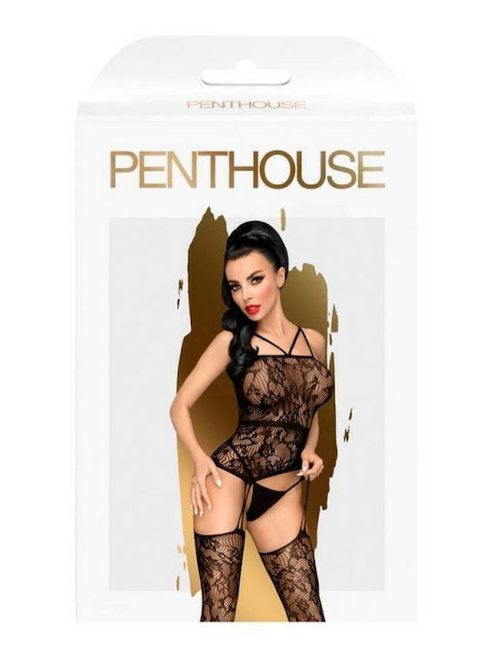 Penthouse Magical Mistress Ολόσωμο Καλσόν Διχτυωτό Bodysuit with Garter Black