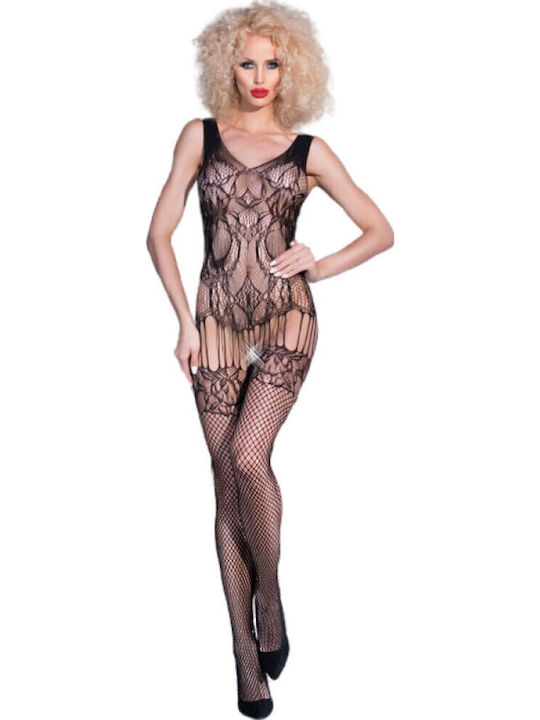 Chilirose Chilirose Sexy Bodystockings mit Offenem Schritt Schwarz