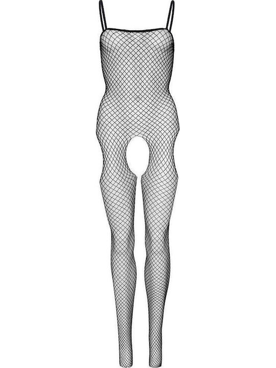 Leg Avenue Seamless Suspender Bodystocking Ολόσωμο Καλσόν Διχτυωτό με Ανοιχτό Καβάλο Black