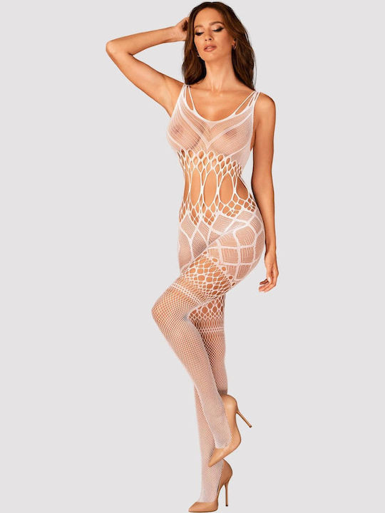 Obsessive G330 Obsessive Mesh Bodystocking with Open Crotch White