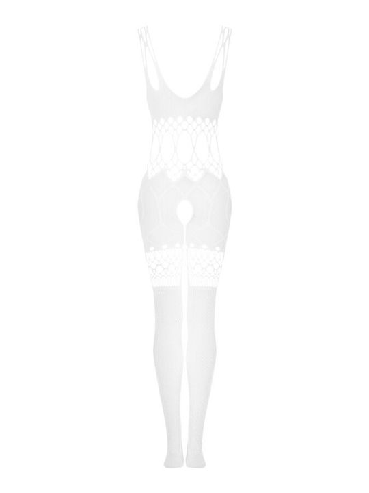 Obsessive G330 Obsessive Mesh Bodystocking with Open Crotch White