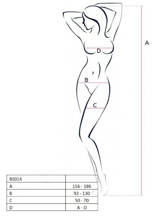 Passion BS014 Sexy Bodystockings Mesh with Open Crotch White