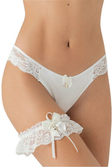 Milena by Paris 1079 Beige Garters with Lace