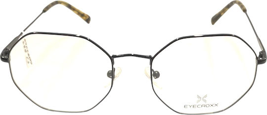 Eyecroxx 628 C3 Damen Metallbrille Polygon Schwarz