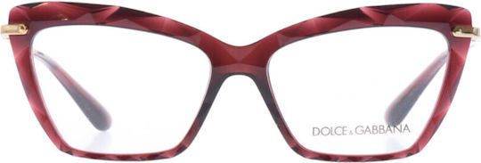 Dolce & Gabbana Дамски Ацетатен Рамки За Очилa Пеперуда Бордо DG5025 30