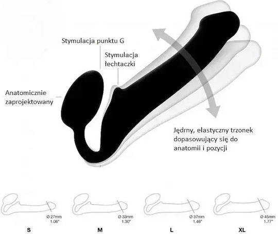 Strap On Me Strapless Strap On Dildo Size S Trägerlos Strap On mit Dildo 27cm in Farbe Black