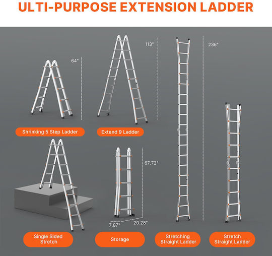 Vevor Multipurpose Ladder 2x5