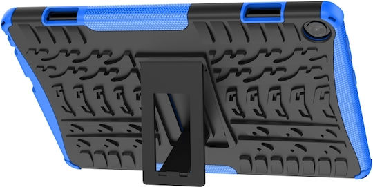 Lenovo Tab M10 3. Gen Reifenstruktur TPU + PC Tablet-Hülle Halter Blau