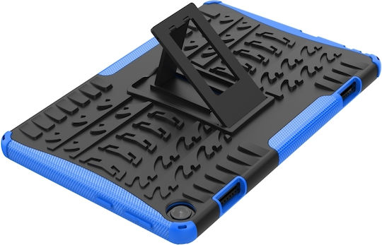 Lenovo Tab M10 3. Gen Reifenstruktur TPU + PC Tablet-Hülle Halter Blau