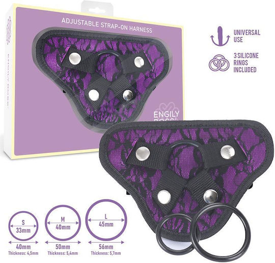 Miley Universal Adjustable Harness With 3 Silicone Rings Purple (up to 18 Doses)