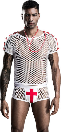 STD Sexy Nurse Assistant Costume White / Red