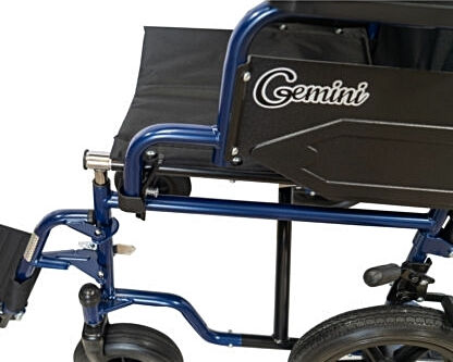 Mobiak Gemini Rollstuhl 12 Zoll Einfacher Typ mit Einfacher Rücken Aapli Plasti 46cm Blau