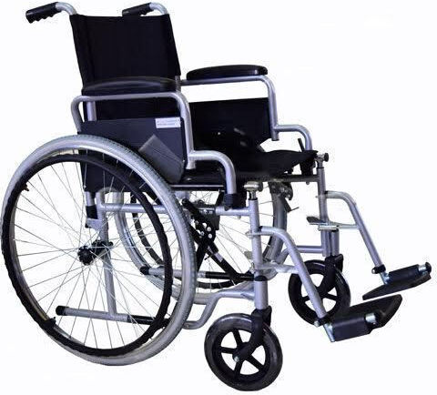 Vita Orthopaedics 09-2-063 VT304 Wheelchair 24" Folding Simple Type with Simple Back Wheelchair with Removable Sides & Footrests 43cm 09-2-063 Grey